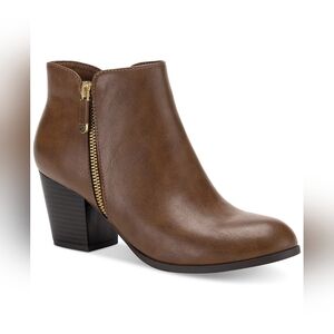 Style & Co. "Masrinaa" Cognac Ankle Boots with Gold Accent